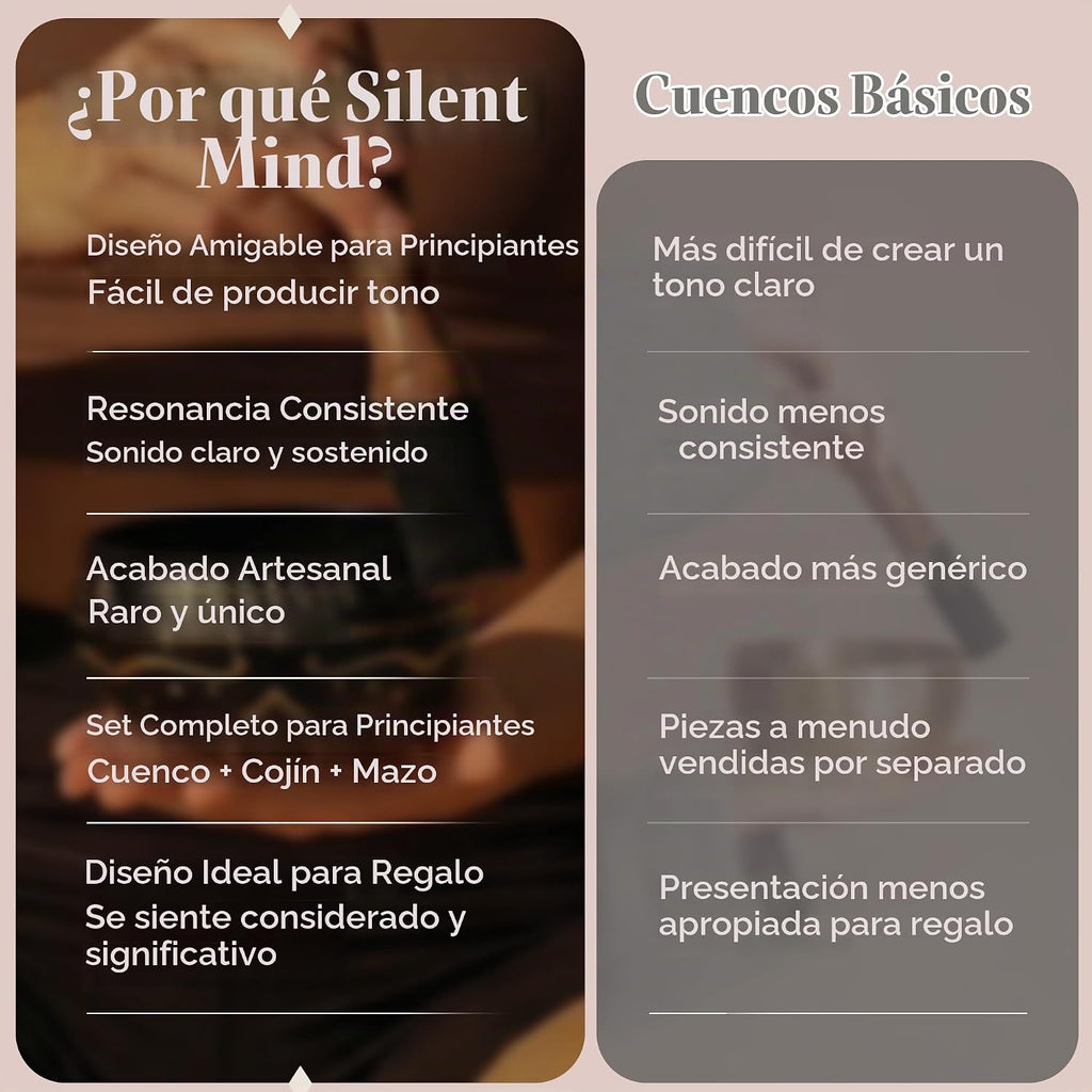 Juego de cuencos tibetanos – Cuenco de meditación fácil de jugar y apto para principiantes con cojín, mazo y estuche | Alivio del estrés y atención plena | Listo para regalo