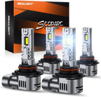 SEALIGHT Bombillas 9005 9006, 160,000 lúmenes, brillo más alto, 6500 K, blanco frío con ventiladores de refrigeración, luz 9005/HB3 9006/HB4 Powersports LED antiniebla 52 W de alta potencia 1:1 diseño