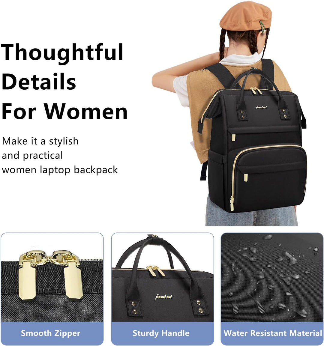 Focdod Mochila para Laptop para Mujer, Bolsas para Profesores: Moch...