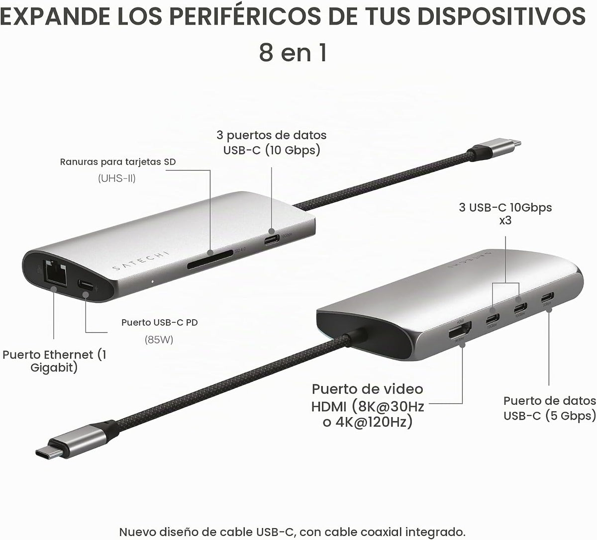 Satechi, ST-P8KEM, hub USB 3.2