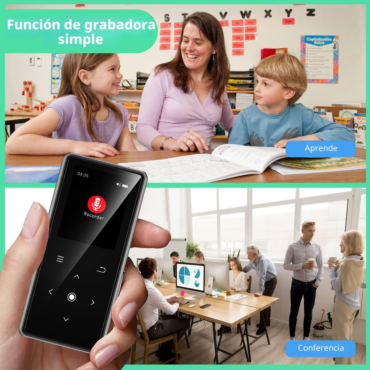 Reproductor MP3 de 64 GB con Bluetooth 5.2, reproductor de música A...