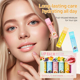 Juego de bálsamo labial de 6 sabores, hidratación suave para labios...