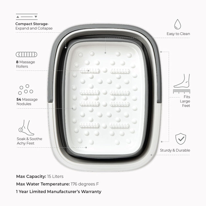 Mantello Bañera plegable para pies | Cuenco portátil de pedicura pa...