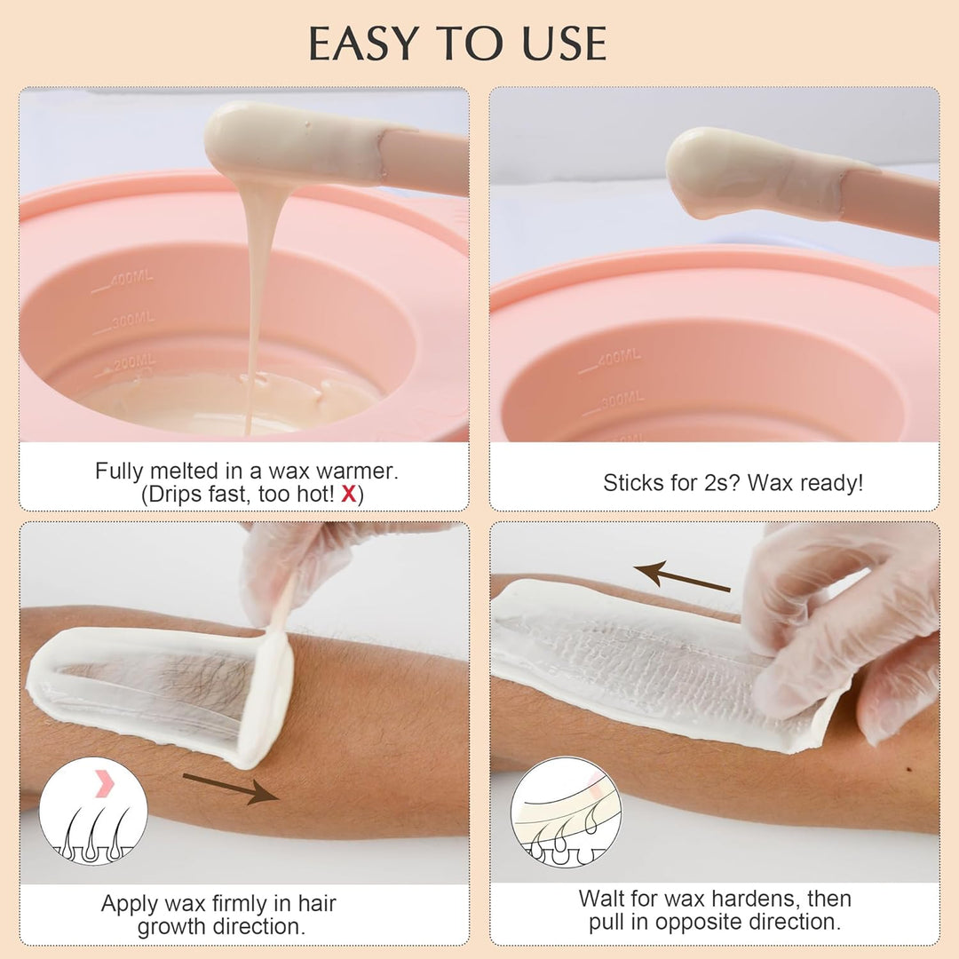 KOTAMU Kit de depilación: calentador de cera profesional para mujer...