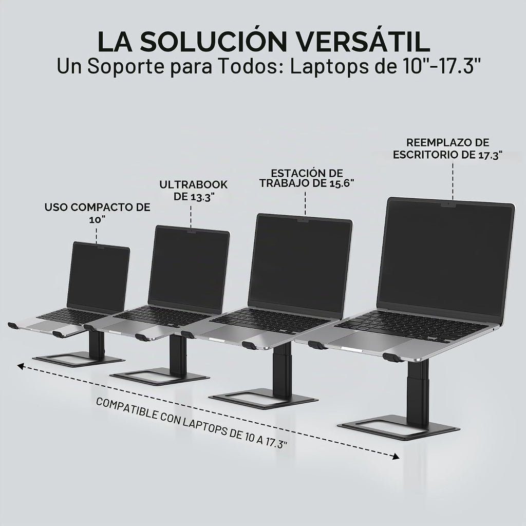 SOUNDANCE Soporte Ajustable para Laptop, Elevador de Aluminio, 10-17.3", Negro