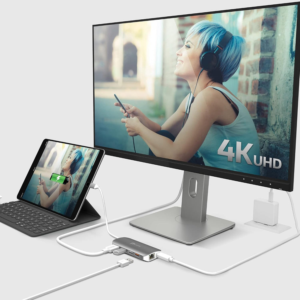 j5create Adaptador múltiple USB-C 9 en 1 HDMI/Ethernet/USB 3.1