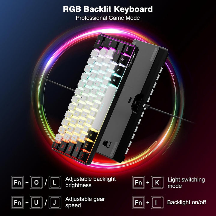 Snpurdiri - Teclado RGB de 60 % con cable, retroiluminado, ultracom...