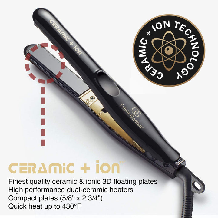 Olivia Garden Ceramic + Ion Pro Flat Iron - Dual Voltage, 11 Temps,...