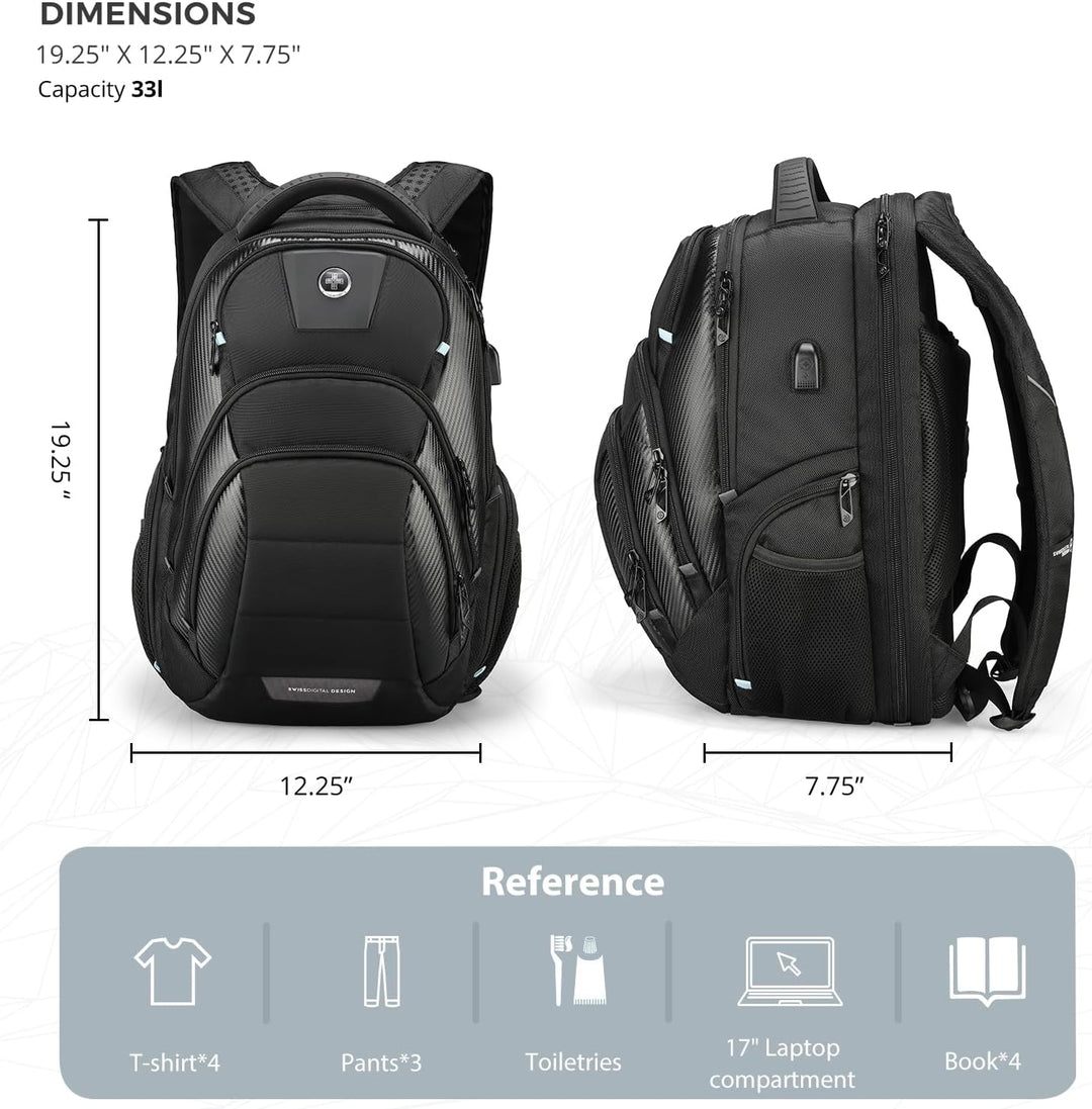 Swissdigital Design CIRCUIT PRO - Mochila para laptop para hombre p...
