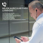 JLab Work Buds auriculares in-ear verdaderamente inalámbricos con micrófono boom con cancelación de ruido desmontable, negro, más de 55 horas totales de reproducción, Bluetooth multipunto, soporte de