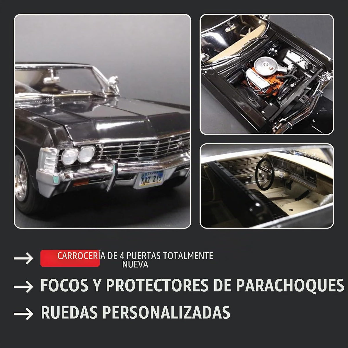 AMT - Kit de modelo del 1967 Chevy Impala de 4 puertas Supernatural, escala 1:25