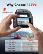REDTIGER F4 Pro 4K STARVIS 2 Dash Cam, transferencia WiFi 6 de 5.8 GHz