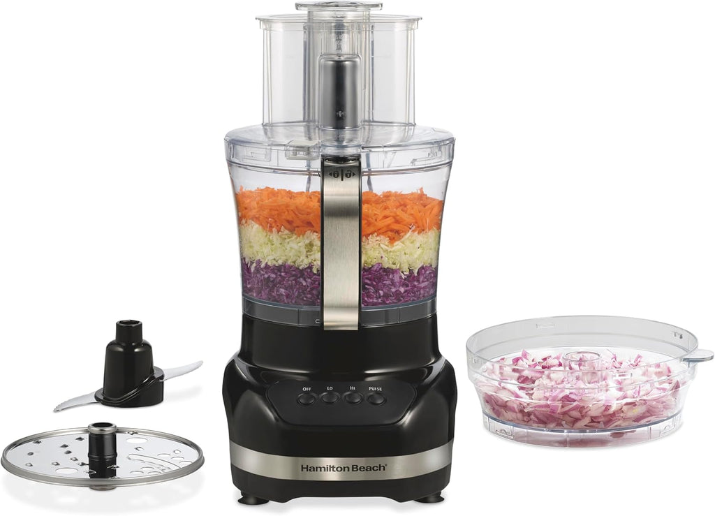 Hamilton Beach Big Mouth Duo Plus - Procesador de alimentos de 12 tazas