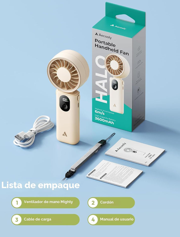 Ventilador portátil Aecooly Mighty | Refrigeración máxima de 20 hor...