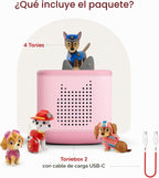 Toniebox 2 Audio Player PAW Patrol Bundle para Kids 3+ con Chase, Marshall, Skye, y Liberty - Cloud Pink