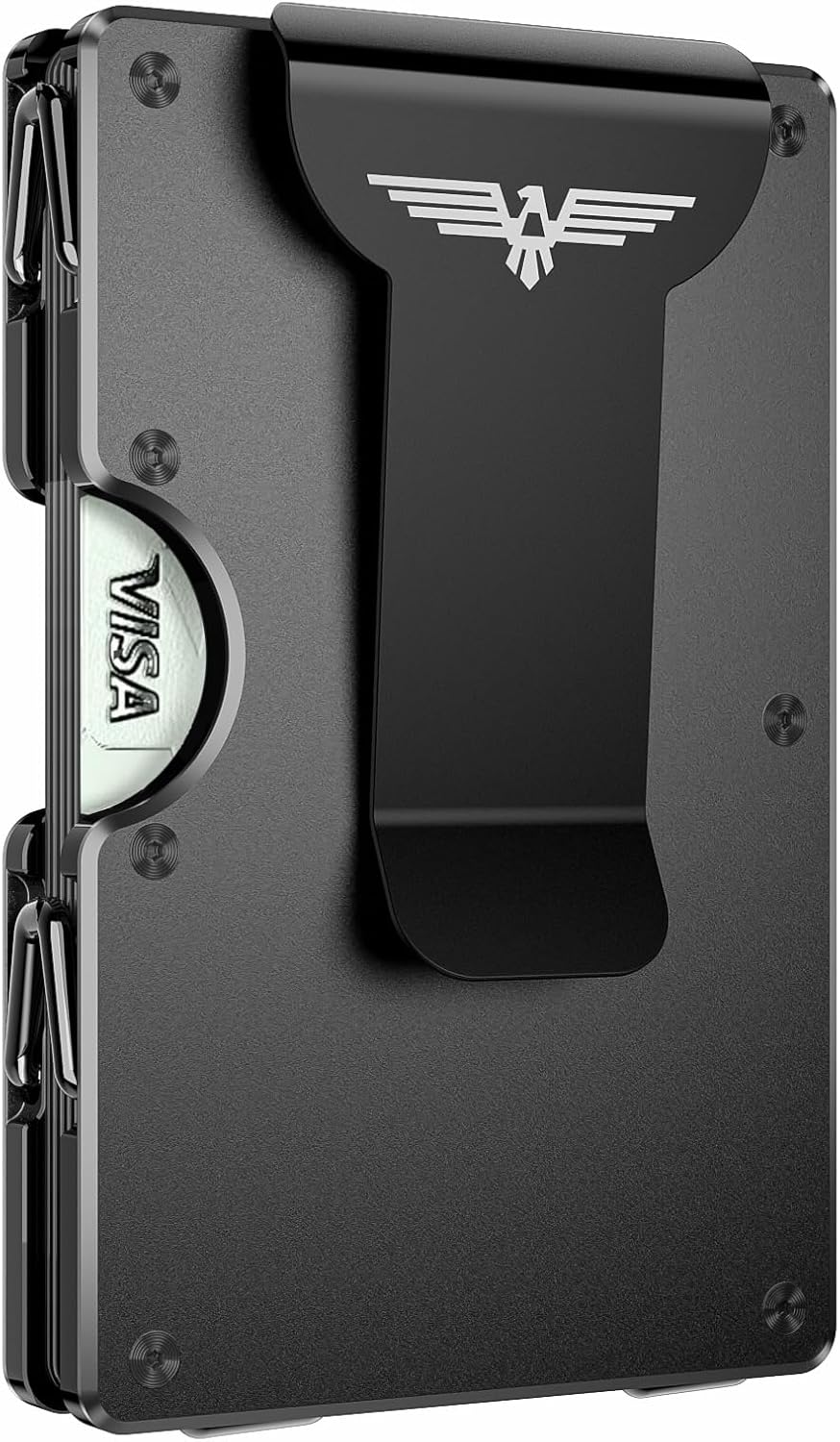 Cartera minimalista con bisagras mejorada para hombres, cartera con bloqueo RFID