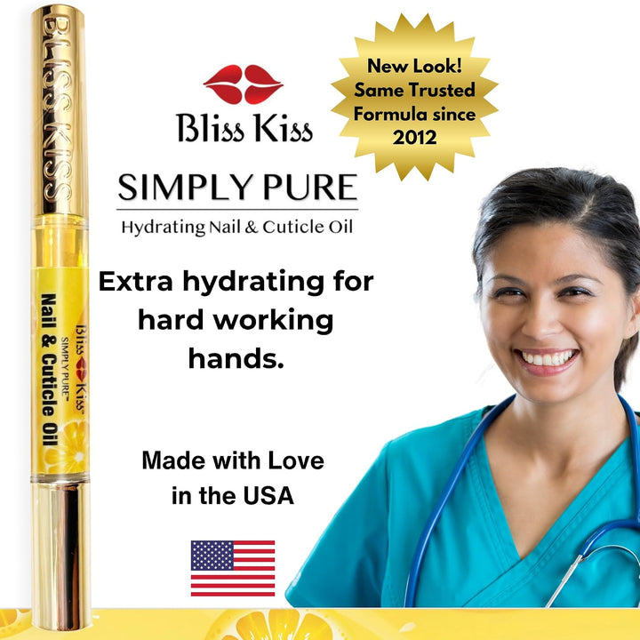 NUEVO Bliss Kiss simplemente aceite puro de cutícula y uña kit prin...