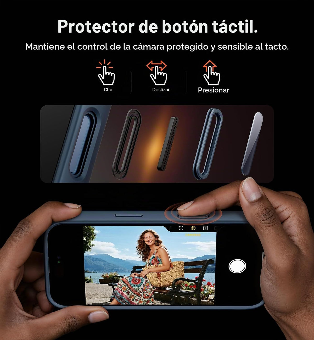 SURITCH para iPhone 18 Pro Case para MagSafe, Cubre-Cámara, Azul