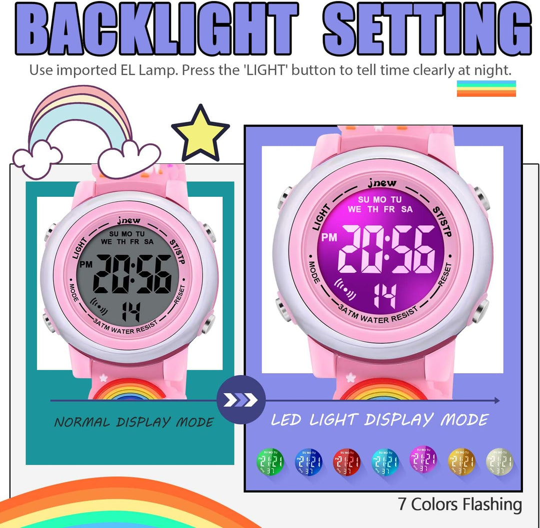 VAPCUFF Relojes impermeables 3D de dibujos animados para niñas con...