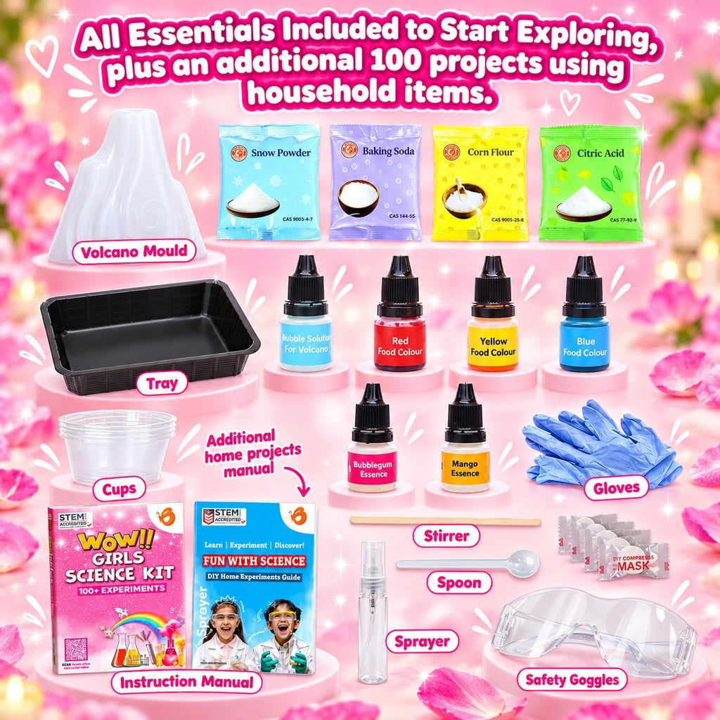 Butterfly EduFields Kit de Ciencias con más de 100 Experimentos para Niñas, Edades 5-7 y 6-8