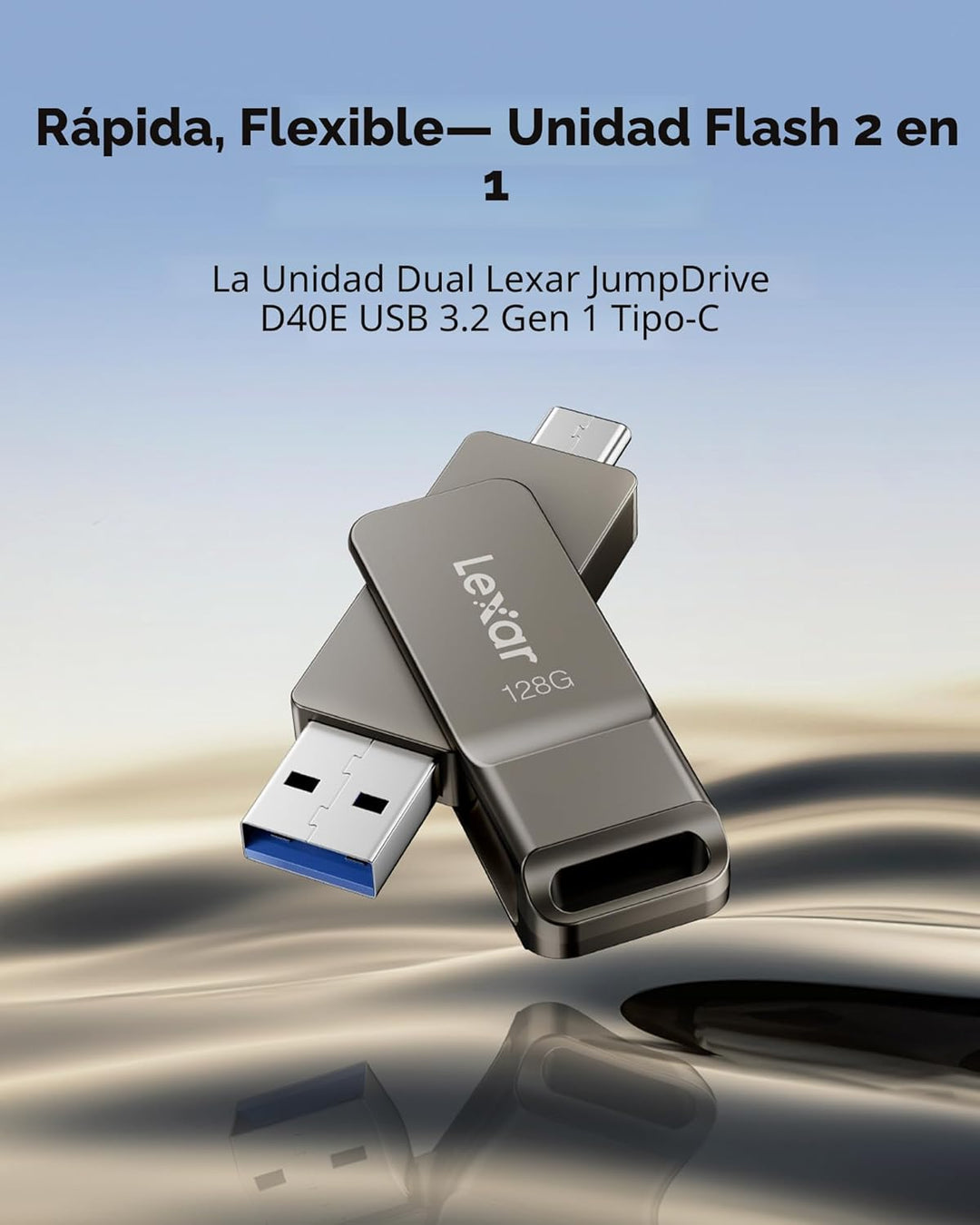 Lexar D40E 128GB Unidad de salto Dual USB 3.2 Gen 1 Tipo-C, Unidad...