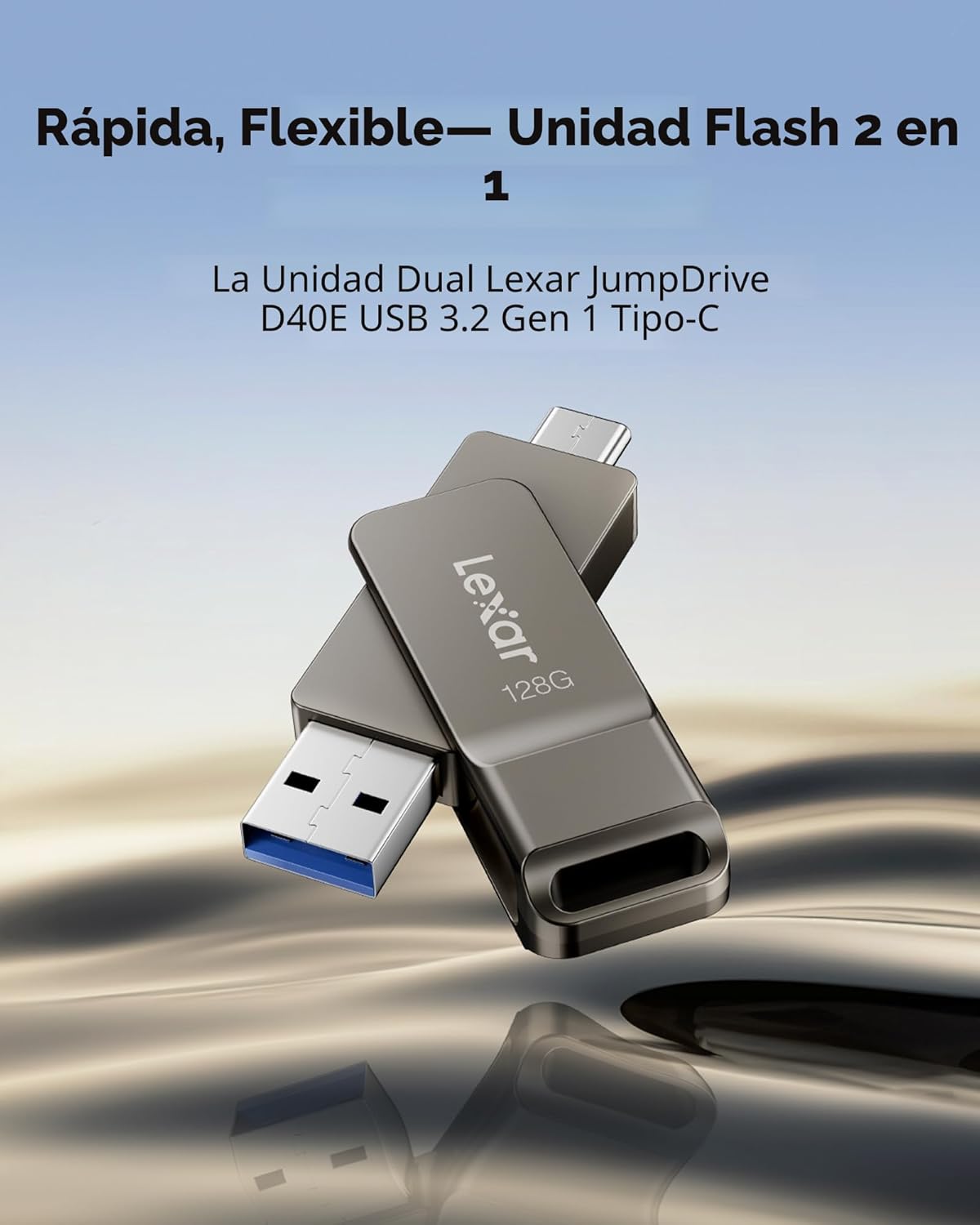 Lexar D40E 128GB Unidad de salto Dual USB 3.2 Gen 1 Tipo-C, Unidad...