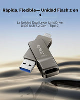 Lexar D40E 128GB Unidad de salto Dual USB 3.2 Gen 1 Tipo-C, Unidad...