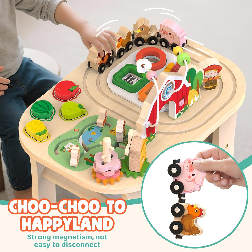 Weilim Mesa de actividades Montessori para niños de 1 año, juguete de