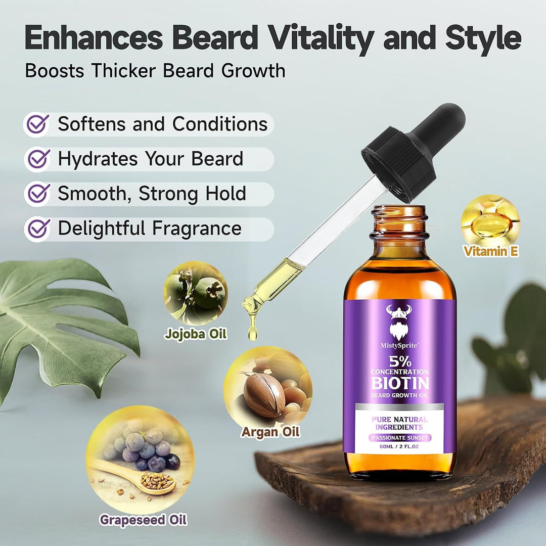 Aceite para el Crecimiento de la Barba - Concentración de Biotina a...