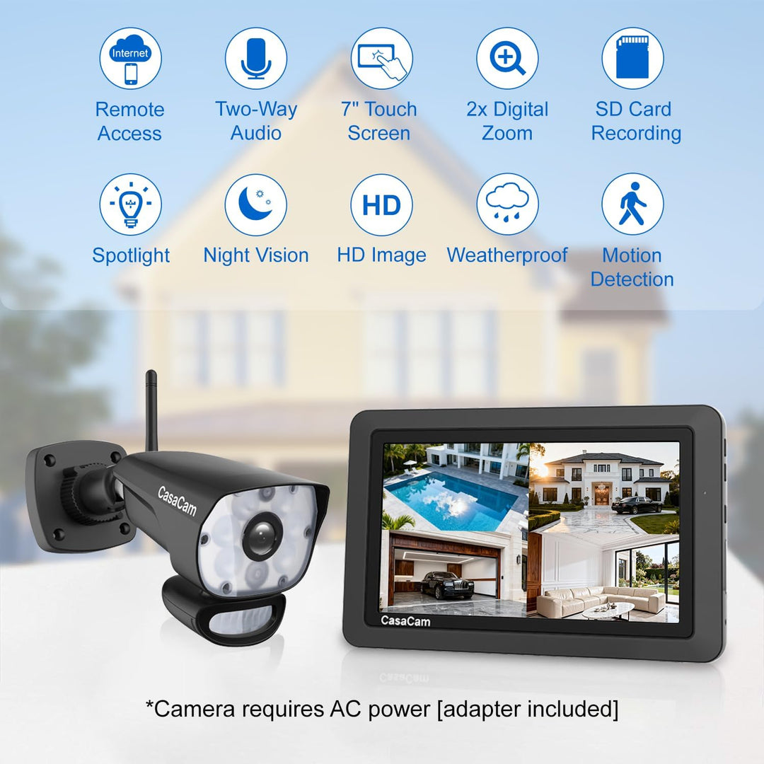 CasaCam Sistema de cámara de seguridad inalámbrica Air | Monitor de...