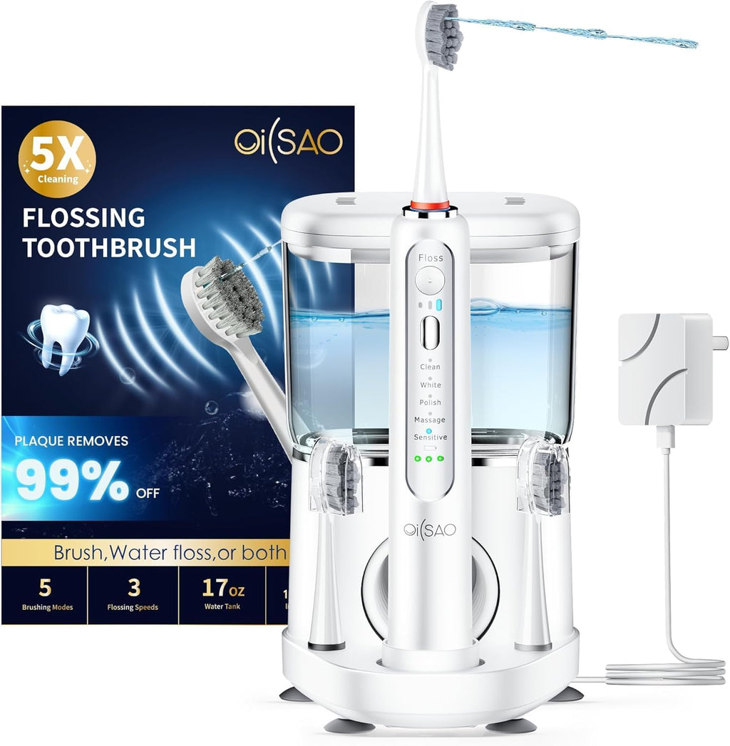 Cepillo de dientes eléctrico con hilo dental de agua, combo de cepillo de