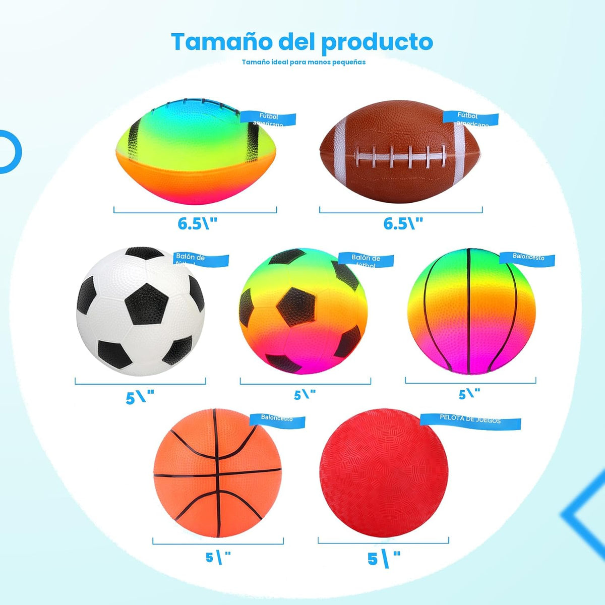 Juego de 7 bolas suaves para niños, juguetes deportivos al aire