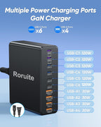 Estación de carga USB C de 1000W, bloque de cargador USB C súper rápido de