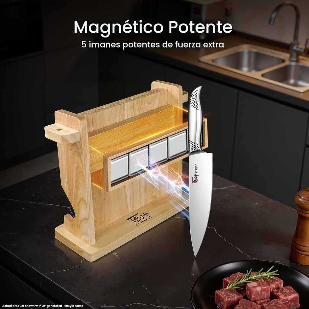 2026 - Juego de cuchillos de cocina japoneses con bloque estilo Torii