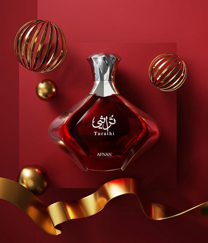 Afnan Turathi Red Eau de Parfum para Mujeres, 3.0 Fl. Oz