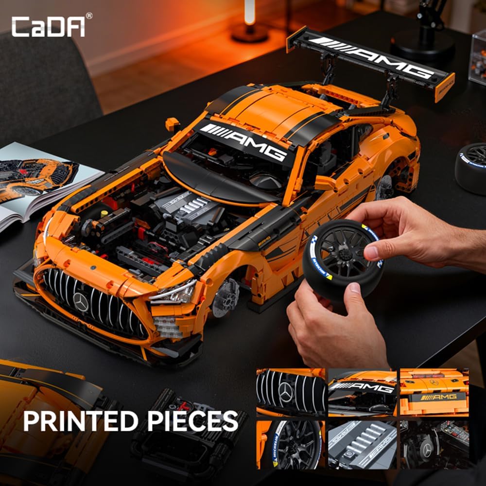 CaDA Master C64008W Mercedes-AMG GT3 - Juego de construcción a escala 1:8 – 5466 piezas con licencia oficial de Supercar, kit de bloques de construcción de autos de carreras grandes para adultos y adolescentes