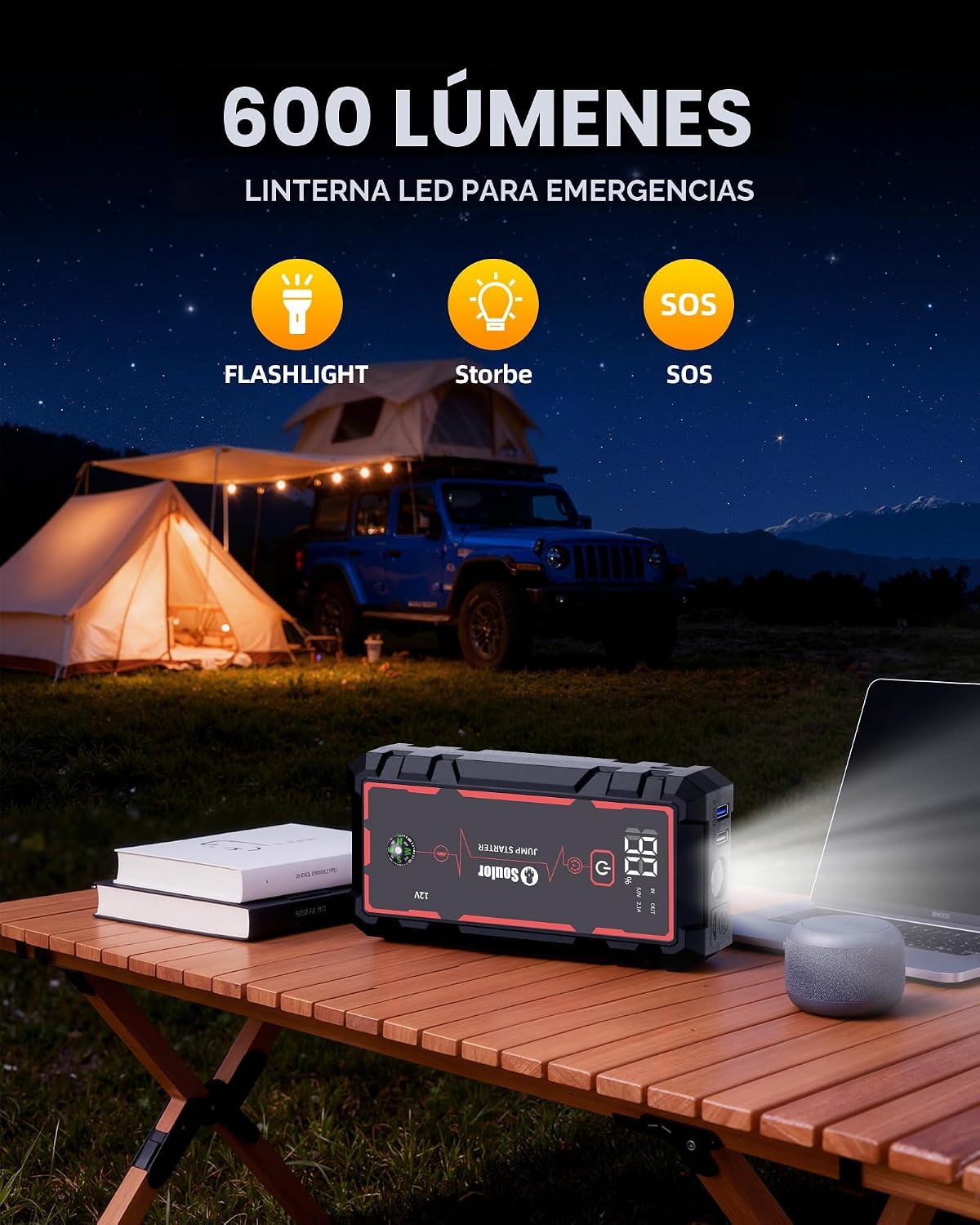 Arrancador de batería portátil para automóvil Jump Starter 5000A