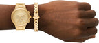 Reloj de hombre Michael Kors Billie Chronograph en tono dorado de acero inoxidable y juego de pulsera (Modelo: MK9270SET)