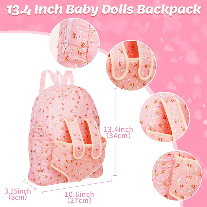 Ropa para Muñecas Bebé con Mochila Portadora para Muñeca de 35.5-45...