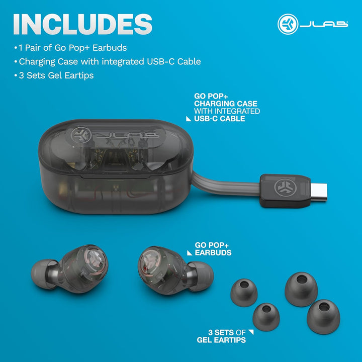 JLab Go Air Pop+ Auriculares inalámbricos verdaderos, auriculares i...