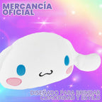 Hello Kitty Sanrio - Almohada de felpa esponjosa, cojín de felpa Kawaii decoración kawaii Cinnamoroll Kuromi, regalos para adolescentes y mujeres (cinamoroll blanco, 15.7 pulgadas de largo x 15.4 pulgadas de ancho)