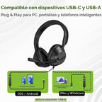 Acer Auriculares con micrófono para PC, micrófono con cancelación de ruido