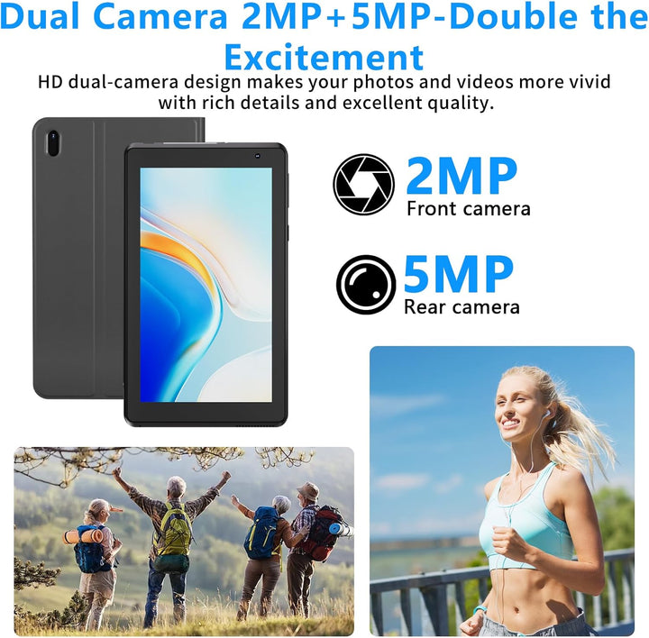 Tablet Android de 7 pulgadas con funda, procesador de cuatro núcleo...
