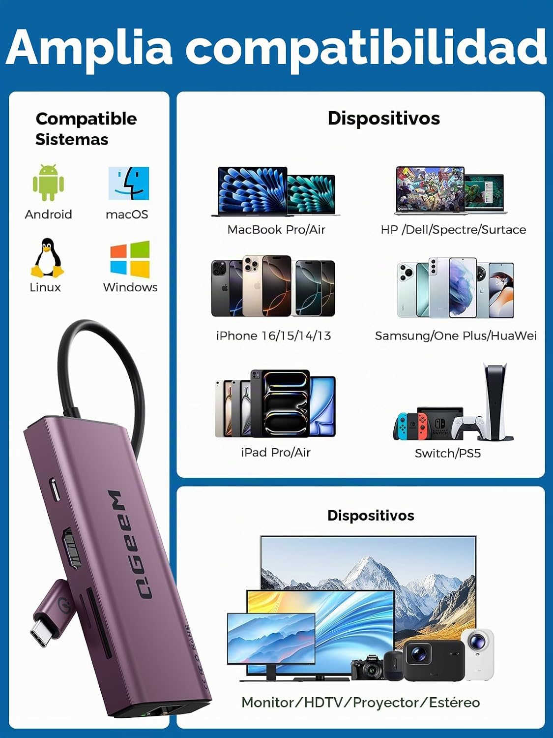 QGeeM, UCH092-1, hub USB 3.0