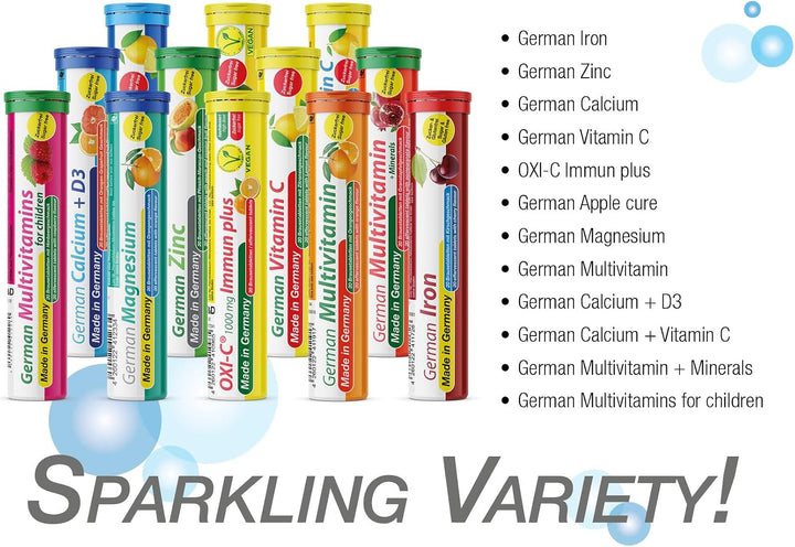 T&D Vitamina alemana, minerales \u2013 240 tabletas efervescentes v...