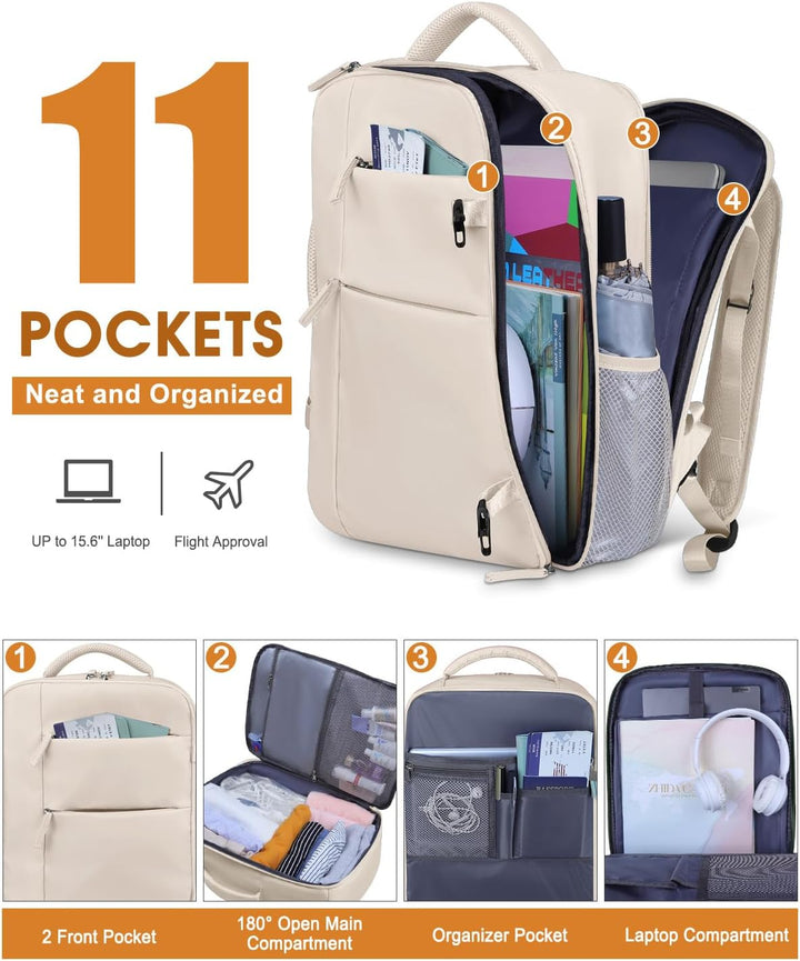 Capolo Mochila de viaje para mujeres y hombres, mochila impermeable...