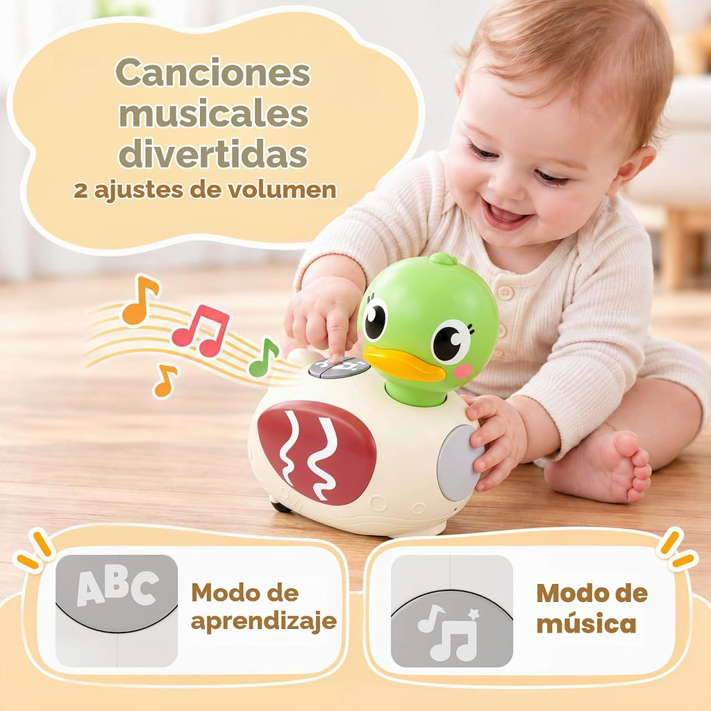 iPlay, iLearn Juguete musical de pato para bebé, juguete para gatear