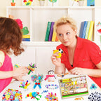 Fusihey Suministros de manualidades para niños: caja de kit de manualidades para niños con más de 3000 piezas, kit de artes y manualidades para niños de 4 a 8 años y 8 a 12 años, caja de almacenamiento para niñas y niños, juego de materiales de arte a