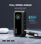 Dexnor Cargador portátil 3 en 1, banco de energía de 15,000 mAh 65...