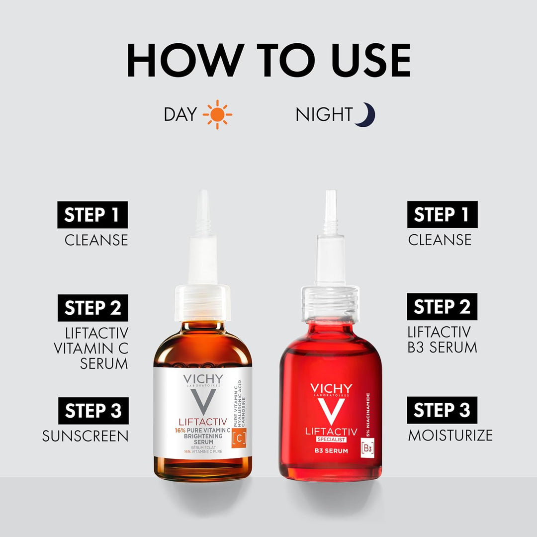 VICHY LiftActiv Suero de Vitamina C para la Cara, Suero Iluminador...